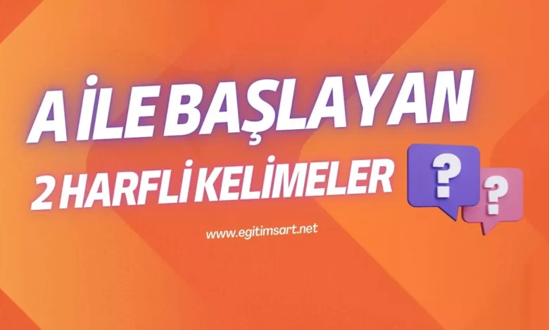 a ile başlayan iki harfli kelimeler