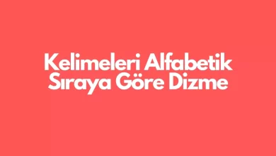 alfabetik sıralama