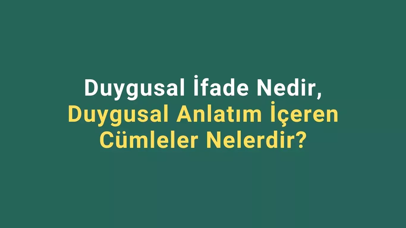 duygusal ifade nedir