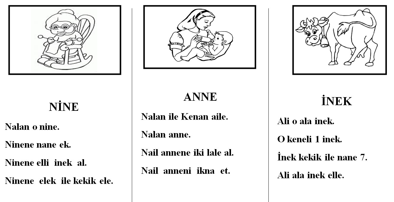 1. Sınıf Elakin Okuma Metinleri Elakin okuma metinleri