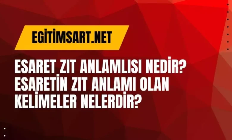 Esaret Zıt Anlamlısı Nedir? Esaretin Zıt Anlamı Olan Kelimeler Nelerdir?