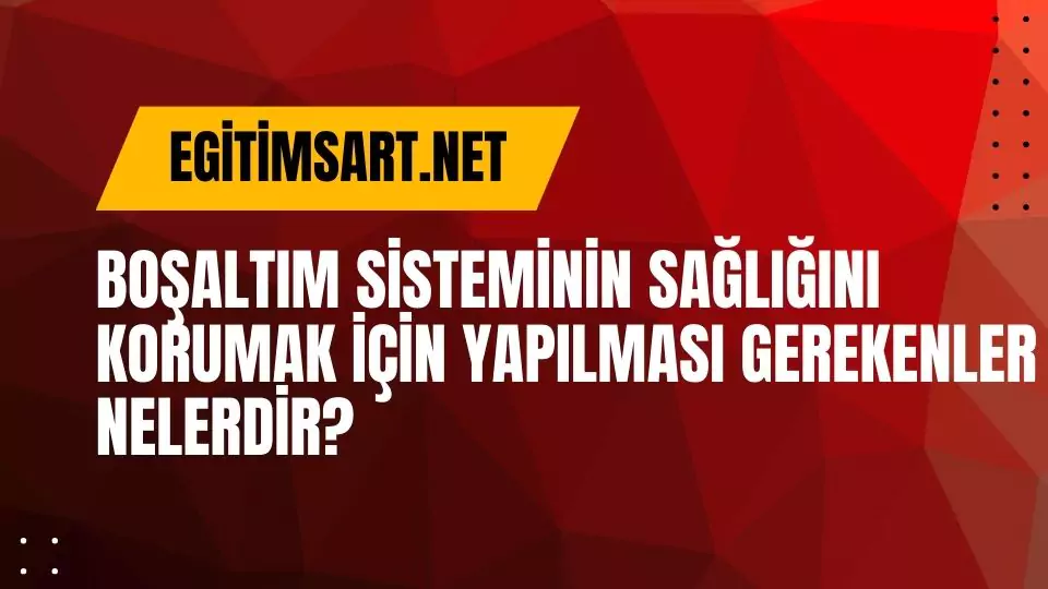 Boşaltım sisteminin sağlığını korumak için yapılması gerekenler nelerdir?