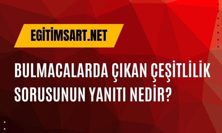 bulmacada çıkan çeşitlilik sorusunun yanıtı nedir