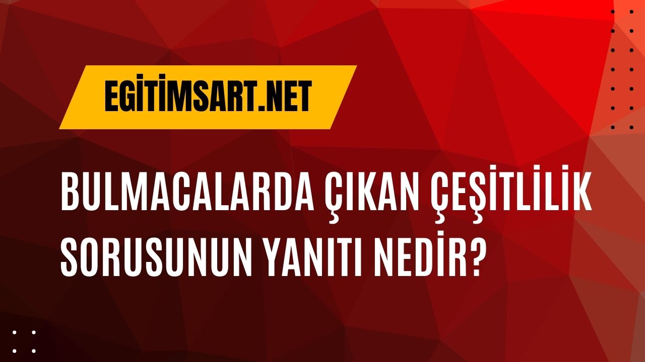 bulmacada çıkan çeşitlilik sorusunun yanıtı nedir