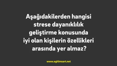 Aşağıdakilerden hangisi strese dayanıklılık geliştirme konusunda iyi olan kişilerin özellikleri arasında yer almaz?