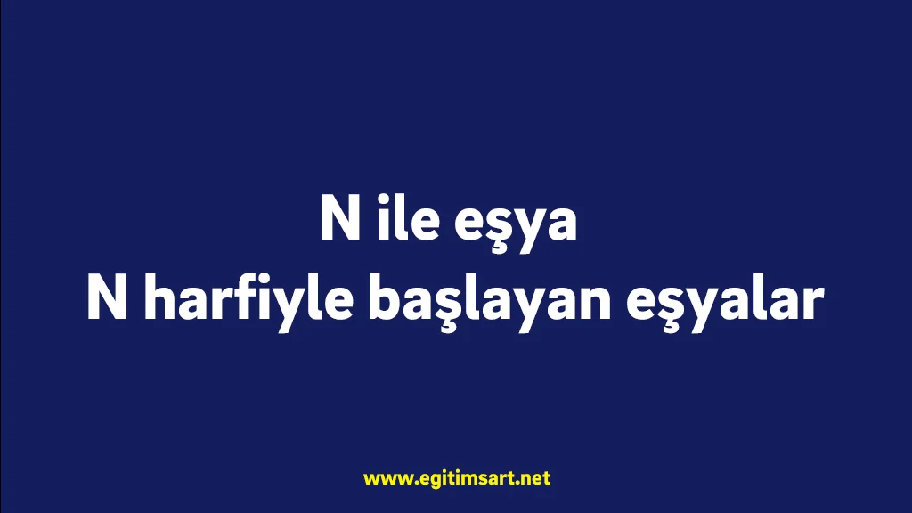 n harfi ile başlayan eşya isimleri