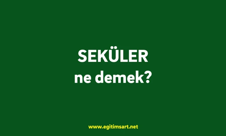 seküler ne demek