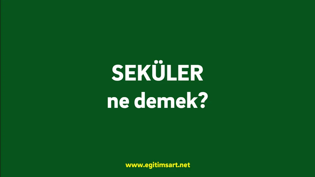 seküler ne demek
