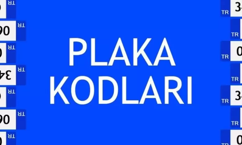 plaka kodları