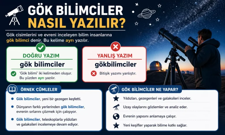 gök bilimciler nasıl yazılır
