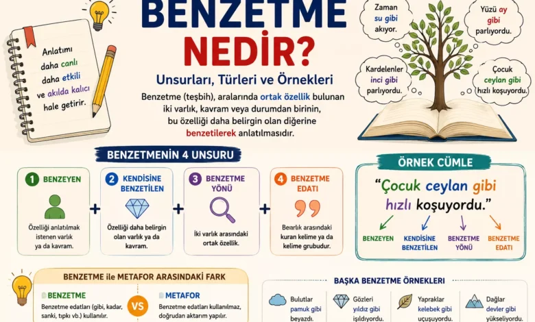 Benzetme Nedir? Unsurları, Türleri ve 30 Örnek Benzetme nedir ve benzetme örnekleri